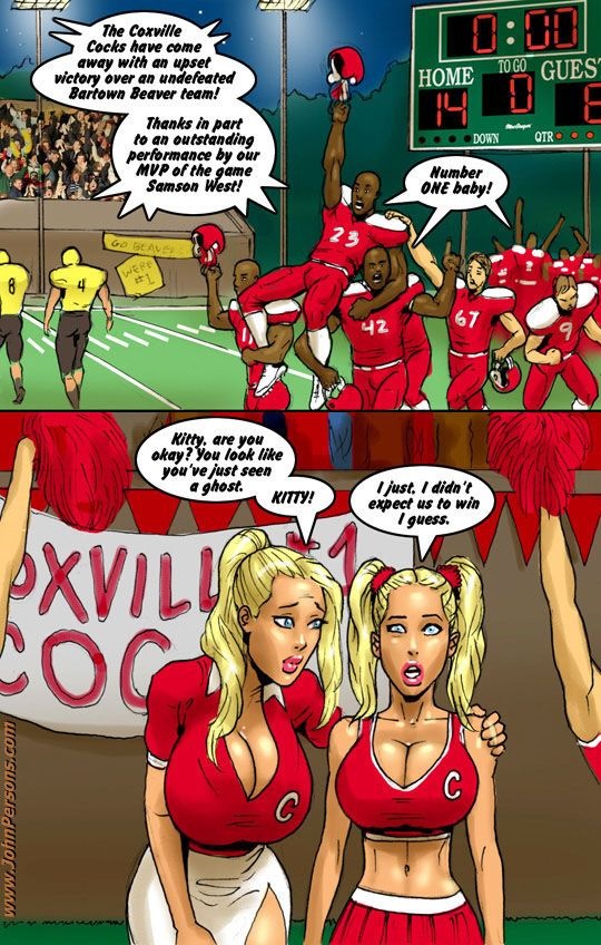 Busty blonde cheerleader love to suck on a big black cock â€“ Mega Boobs  Cartoons